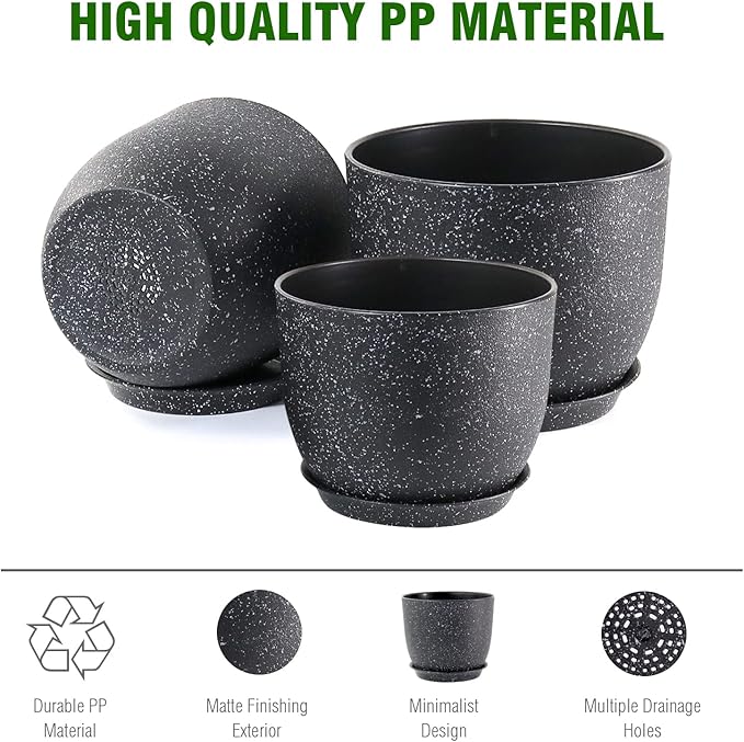 Large Flower Pots 12/10/9 inch, Plant Pots - Image 4