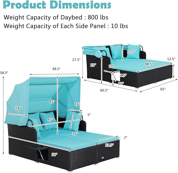 Salches Outdoor Daybed, Patio Daybed - Image 2