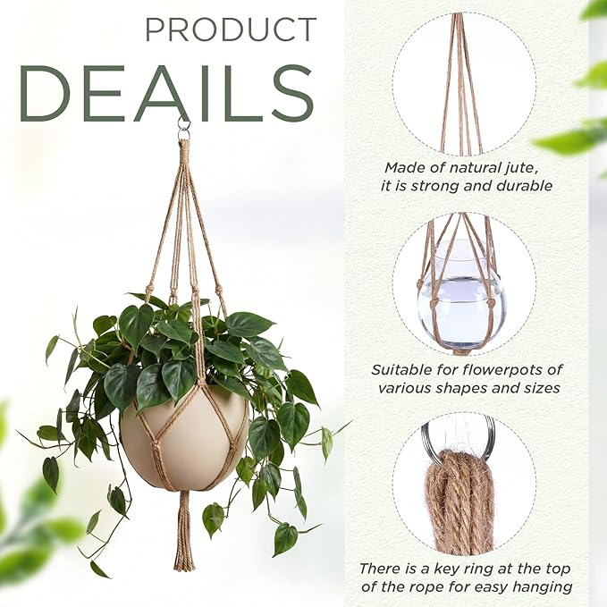 EBOOT 2 Pack 33 48 Inch Large Macrame Plant Hanger Rope to Hang Flower Pot - Image 3
