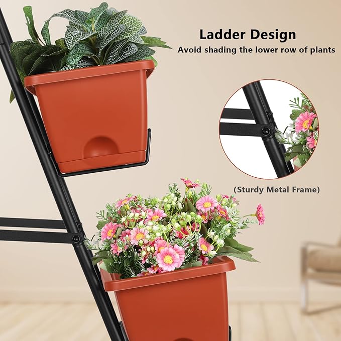 OYEAL Raised Garden Bed 4 Tier Vertical Garden Planter Indoor Outdoor Herb - Image 4