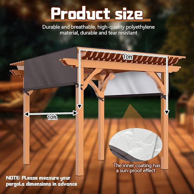 Universal Pergola Replacement Canopy Outdoor Canopy Shade Cover Waterproof - Image 2