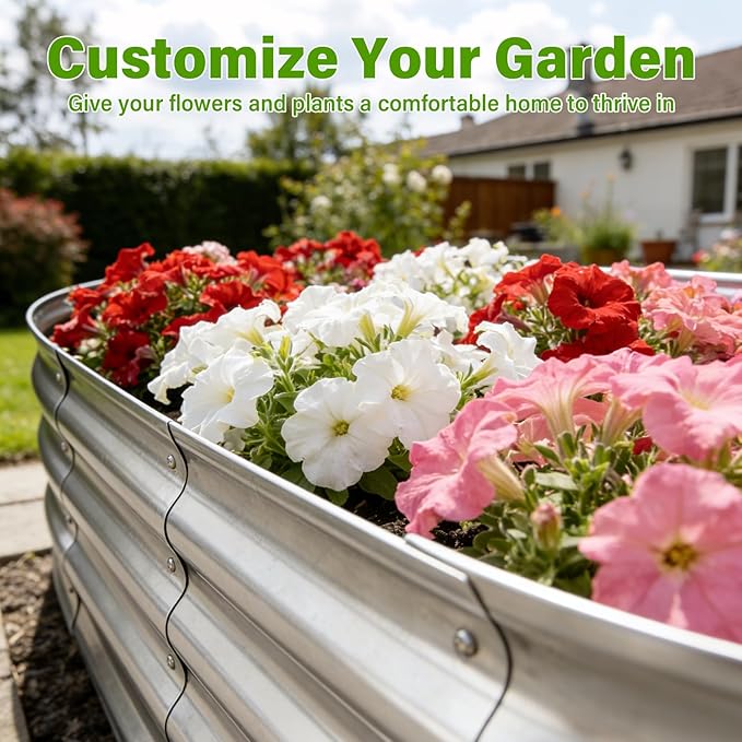Galvanized Raised Garden Bed for Outdoor: 4x2x1ft Durable Metal Vegetable Plant - Image 3