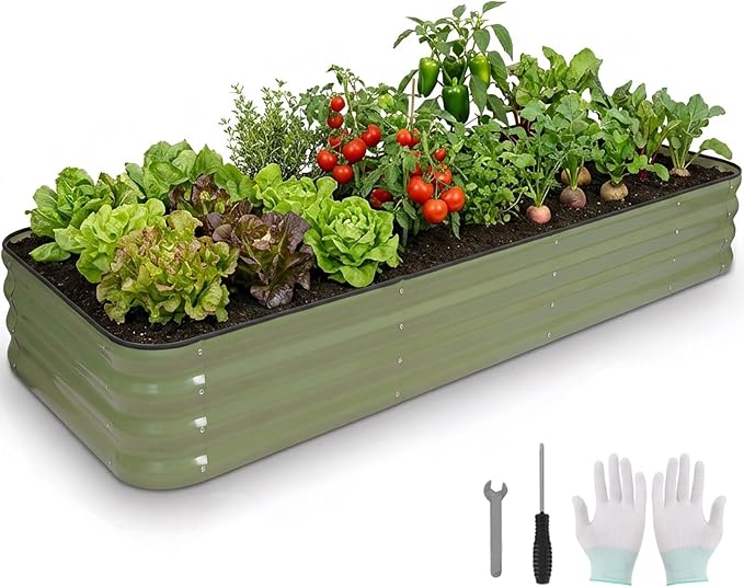 5 in 1Galvanized Raised Garden Bed by BIRDSINYARD