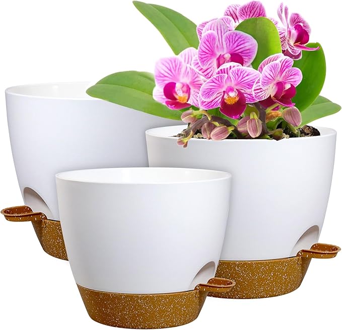 12/10/9 inch Large Self Watering Pots, Plant Pots by WSMKSZ