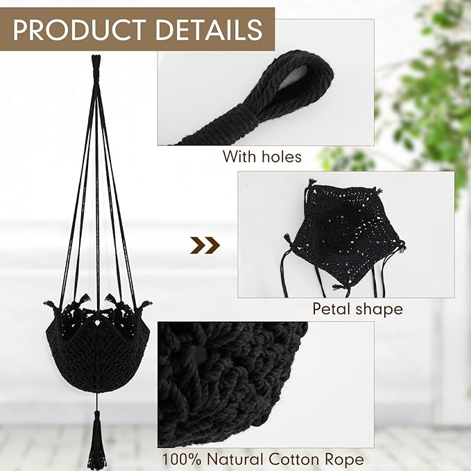 Shappy 2 Pack Jute Crochet Long Plant Hanger - Image 5