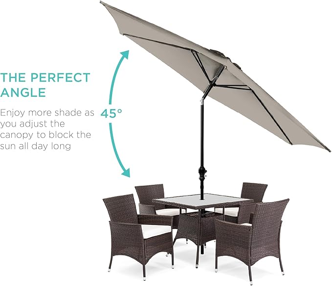 Best Choice Products 10ft Outdoor Table Compatible Steel Polyester Market Patio - Image 2