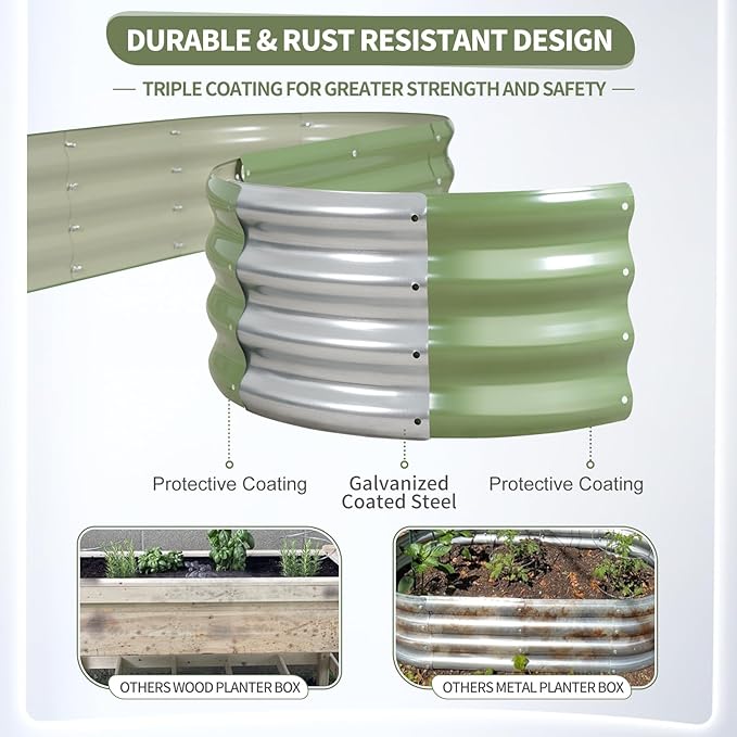 Galvanized Raised Garden Bed Outdoor- 2 Pcs Raised Beds - Image 3