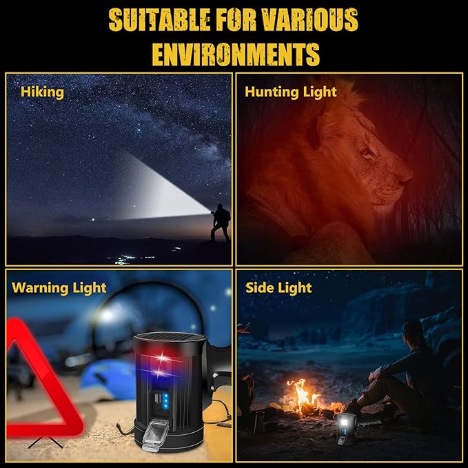 Spotlight 1000000 Lumens, 6 Modes Led Rechargeable Spotlight Flashlight As Seen - Image 8