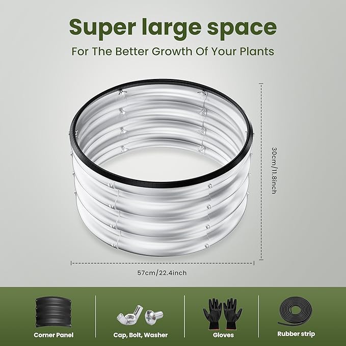 ZXZYHFTY Round Galvanized Raised Garden Bed kit, Round Large Metal Raised - Image 4