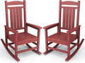 KINGYES Outdoor Rocking Chair Set of 2, High Density Polyethylene Patio Rocking by KINGYES