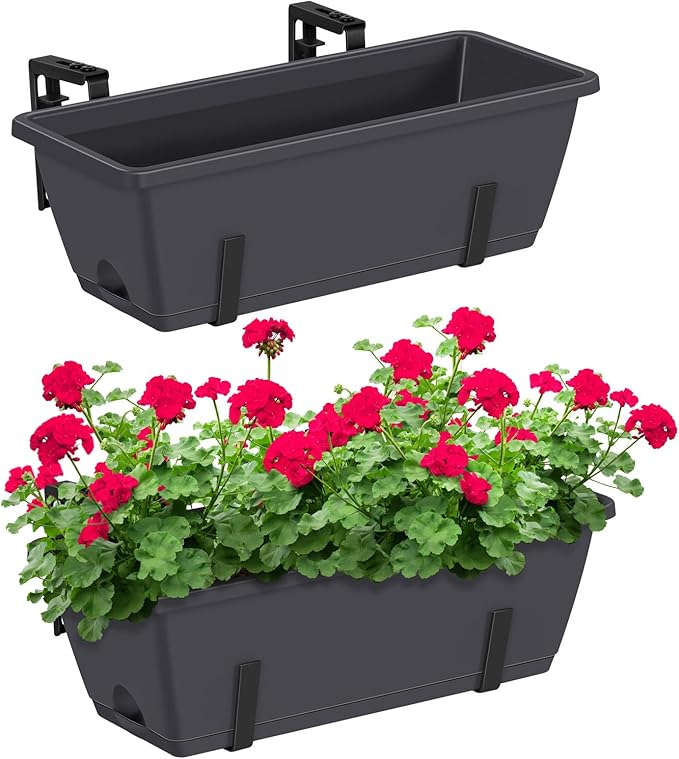 CADUKE Railing Planter Boxes 2 Pack Railing Flower Box by CADUKE