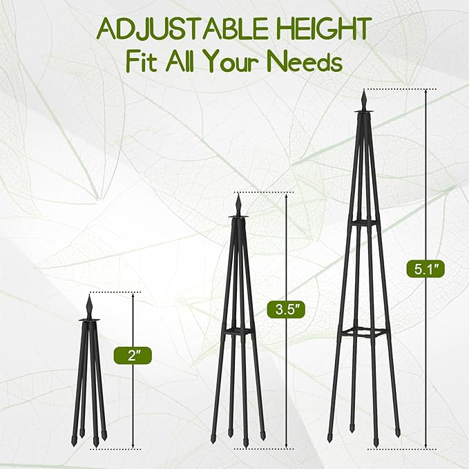 Obelisk Trellis for Climbing Plants Outdoor, 4.0 Ft Garden Trellis for Potted - Image 3