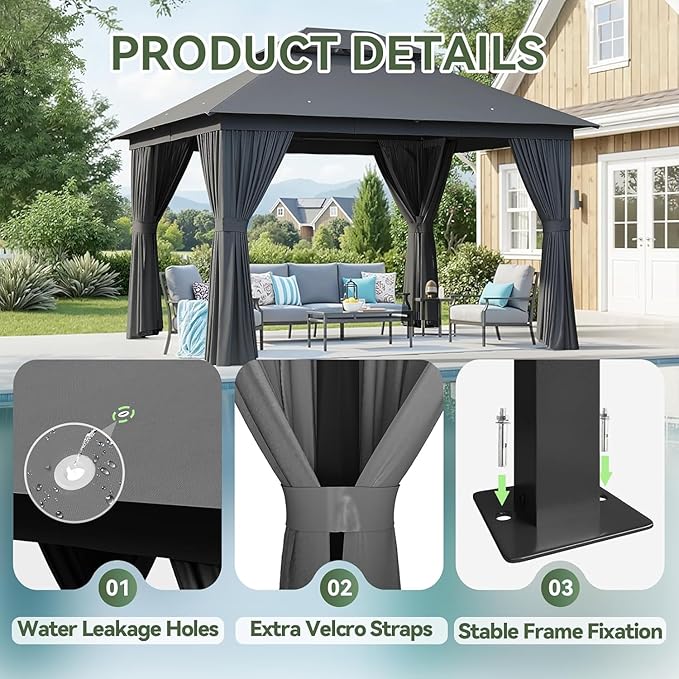 Aoxun 10x10 Outdoor Gazebo - Image 2