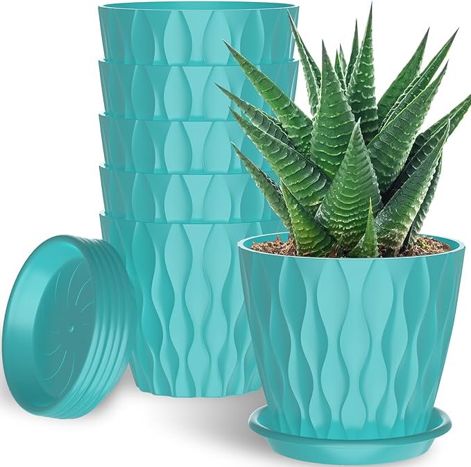 6 Pack 6 Inch Indoor Plant Pots by Unknown