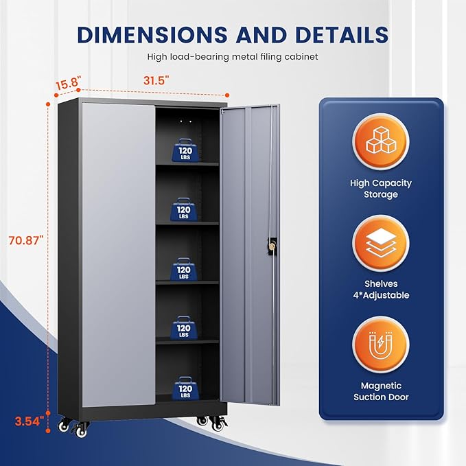 Yizosh Metal Garage Storage Cabinet - Image 3