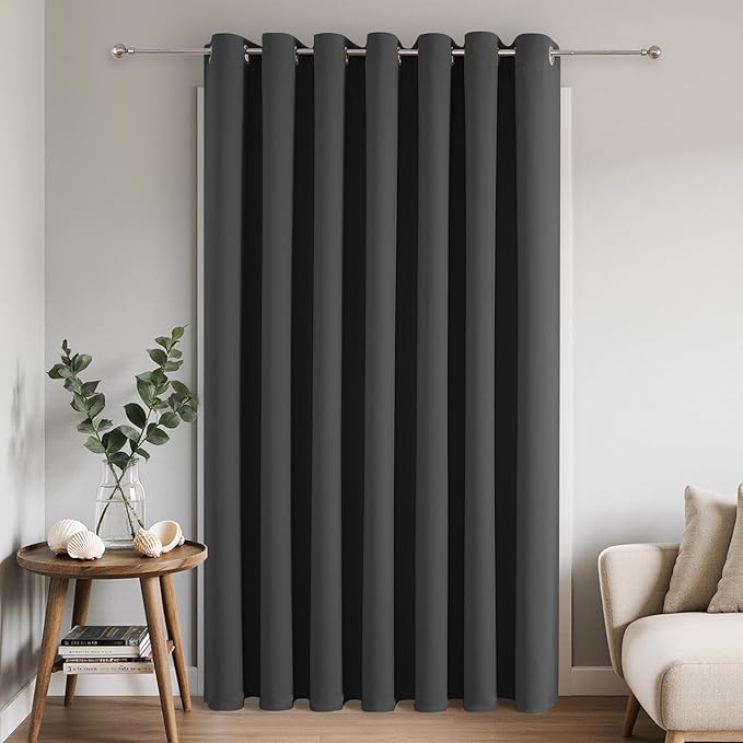 Joydeco Blackout Patio Sliding Door Curtains 90 Inches Long, Grommet Privacy by JOYDECO