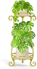 LASZOLA 2 Tier Gold Metal Plant Stand by LASZOLA