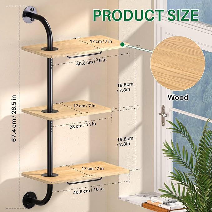 DELLAN Window Plant Shelves, Rotating Plant Shelf - Image 2