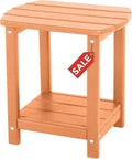 Adirondack Square Outdoor Side Table, 2-Tier Storage Patio Side Table, HDPE End by GARDENSTAR