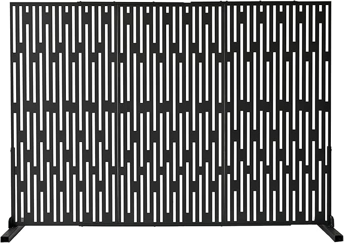 Oakland Living 6 ft. X 4 ft. Black Freestanding Metal Privacy Screen Room - Image 5