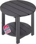 LZRS Round Adirondack Side Table Double End Table, Outdoor Side Tables by LZRSPET