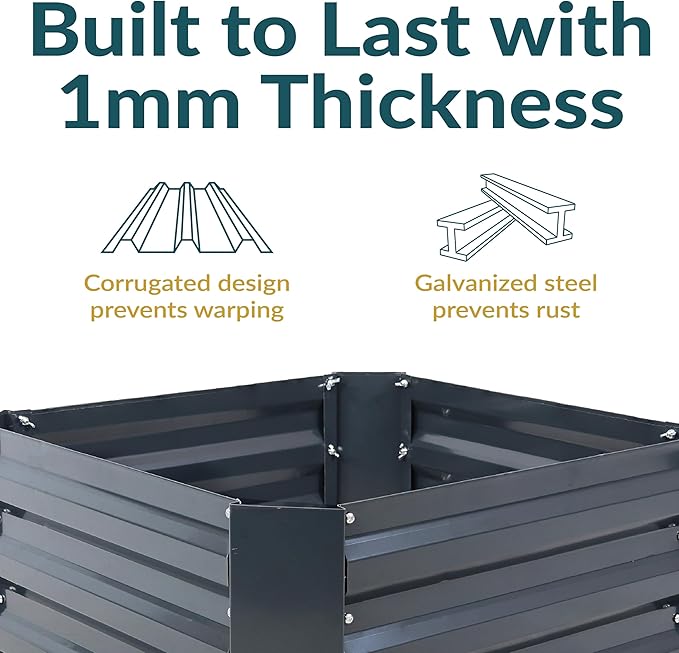 Sunnydaze 11.75" H Raised Metal Garden Bed - Image 2