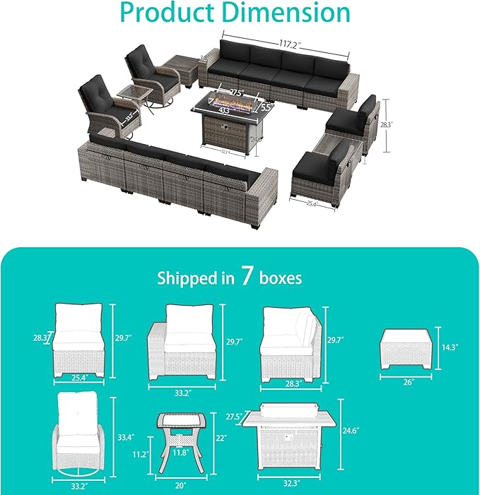 16-Piece Outdoor Patio Furniture Set - Image 5