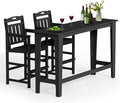 Ciokea 3 Pcs Outdoor Bar Height Table Set, Heavy-Duty All-Weather HDPE Patio by CIOKEA