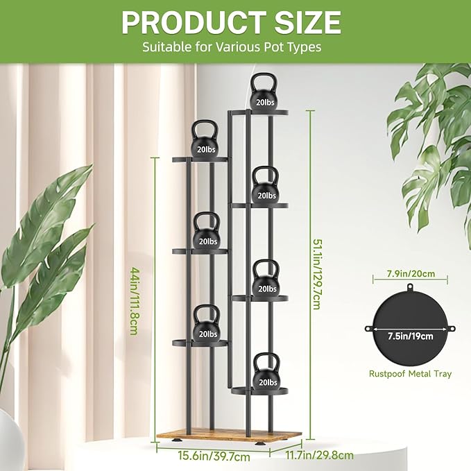 iDavosic.ly 7 Tier Plant Stand Indoor Outdoor, Tiered Corner Multiple Flower - Image 3