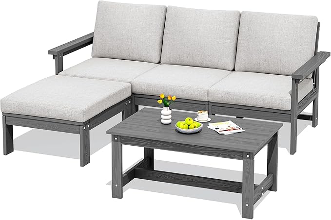 SERWALL Outdoor Sectional Sofa Set, 5-piece Outdoor Modula Couch Set by SERWALL