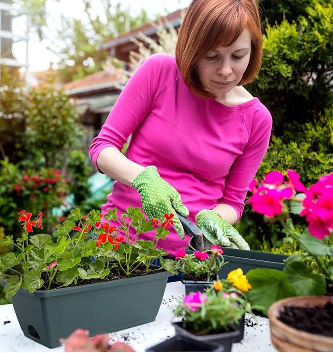 Window Box Planter, 7 Pack Plastic Vegetable Flower Planters Boxes 17 Inches - Image 6