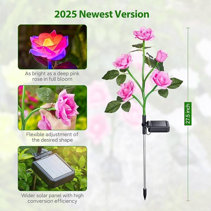Solar Garden Lights, 6 Pack Upgraded Garden Decor LED Lights - Image 6