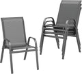 ONBRILL Patio Chairs set of 4, Easy Assembly Stackable Outdoor Dining Chairs by ONBRILL