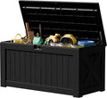 JUMMICO 120 Gallon Resin Deck Box, Large Outdoor Storage Box Waterproof & by JUMMICO