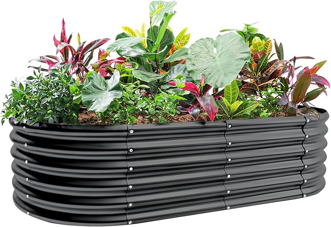 Land Guard 18“ Tall 4×2ft Galvanized Raised Garden Bed Kit, Galvanized Planter by LandGuard