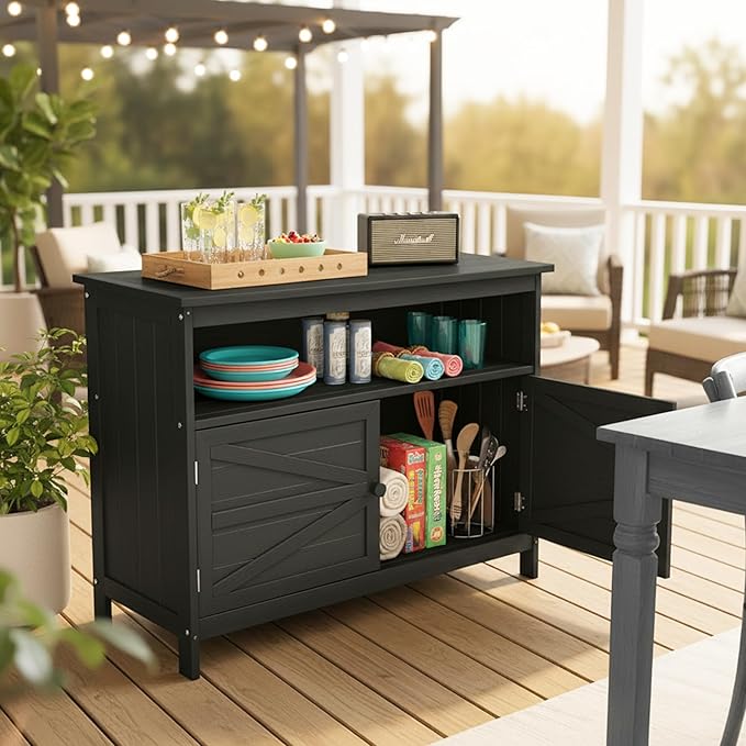 HIPS All-Weather Outdoor Storage Cabinet, Outdoor Sideboard - Image 2