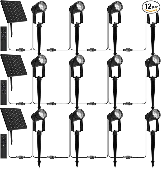 Zyan Solar Landscape Spotlights, Separate Monocrystalline Panels & USB-C by ZYAN