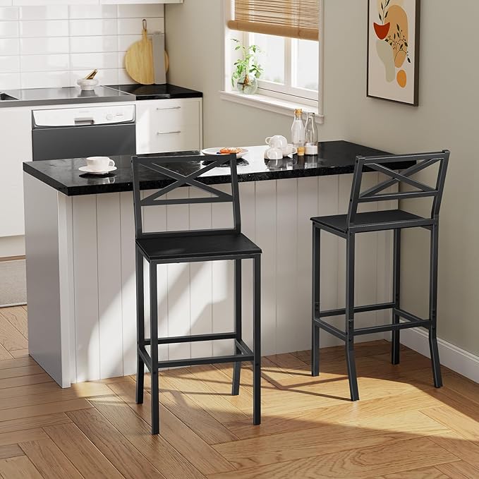 Bar Stools, Kitchen Breakfast Bar Chairs, Easy Assembly, - Image 6
