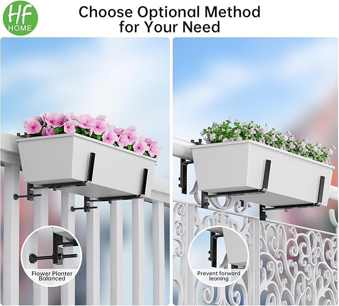 HFHOME 2PCS Adjustable Planter Box Brackets, Brackets - Image 5