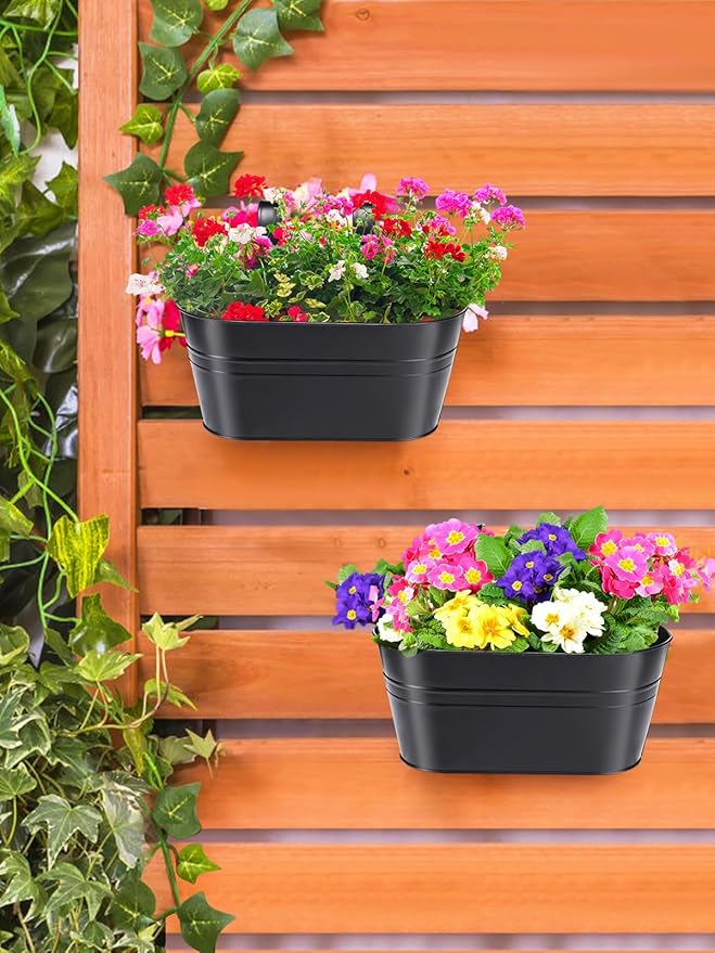 MADHOLLY Railing Planter with Drainage Holes - Image 2