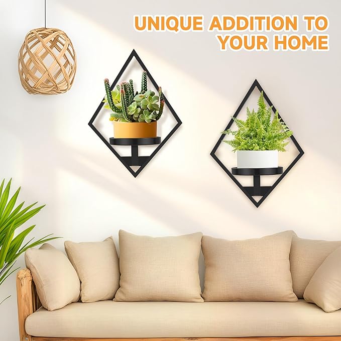 Wall Plant Holder, 3 Pack Metal Floating Shelves Indoor, Window Sill Plant Shelf - Image 2