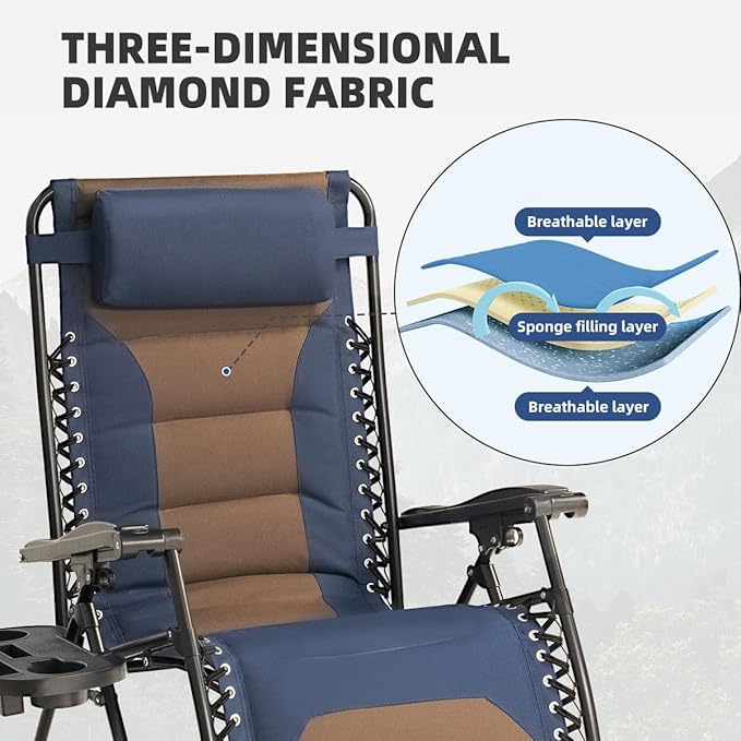 Zero Gravity Chair Set of 4 Oversized Padded Recliner - Image 5