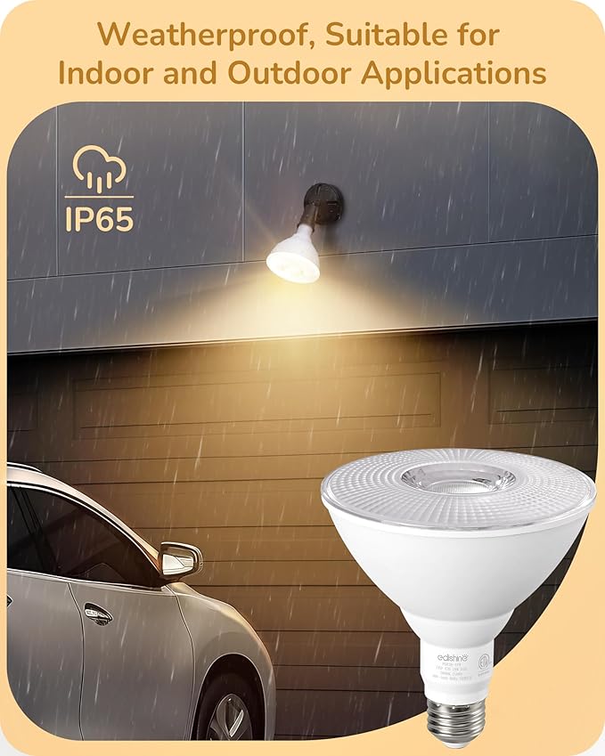 EDISHINE Flood Light Bulbs, PAR38 LED Outdoor Flood Light Bulbs, 120W - Image 4