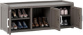 2-Tier Storage Bench, Waterproof UV-Resistant Outdoor Shoe Storage Cabinet by NBYSGO