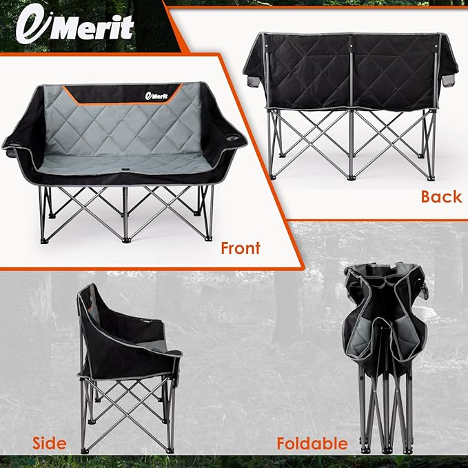 EMERIT Oversized Fully Padded Camping Chair, Heavy Duty 650LB Folding Camping - Image 6