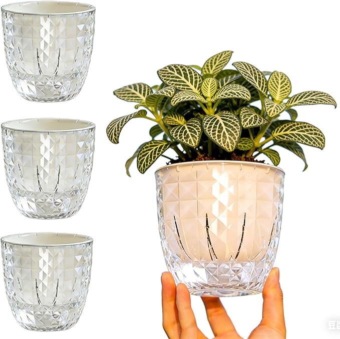 4 Pack 4 inch Self Watering Pots Planters by XKYQSY