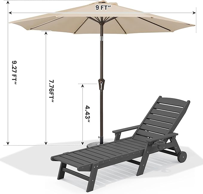 SERWALL Patio Chaise Lounge Chair Set of 2 - Image 3