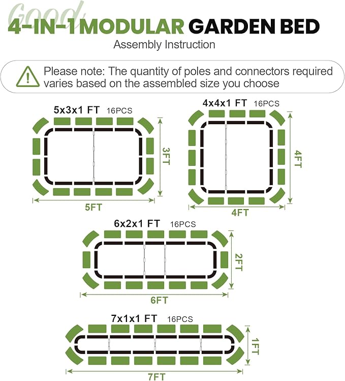 G GOOD GAIN 4-in-1 Adjustable Raised Garden Bed Kit | Galvanized Planter Boxes - Image 3