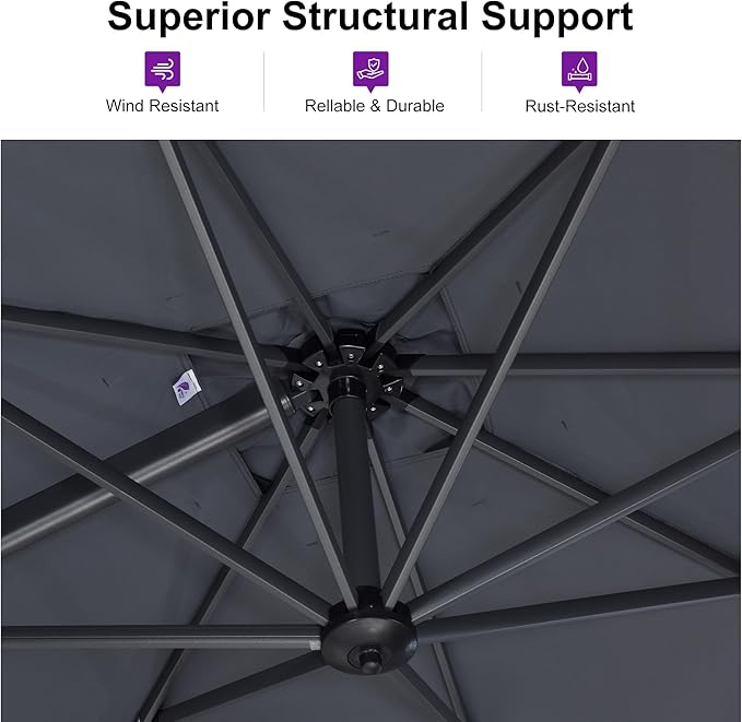 PURPLE LEAF 11 Feet Patio Umbrella - Image 3