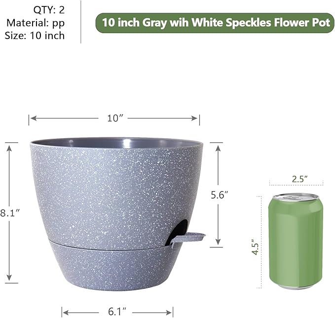10 inch Self Watering Pots, Plant Pots - Image 3